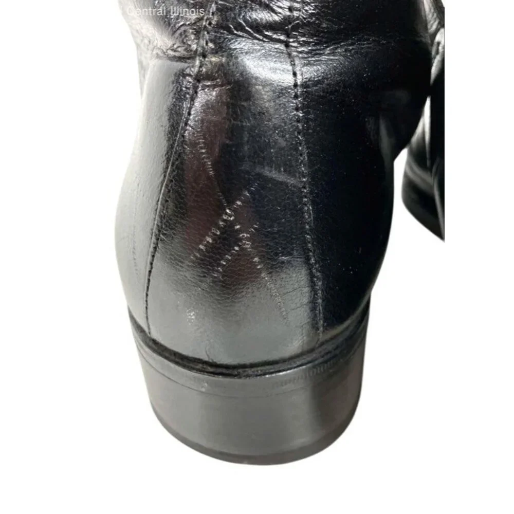 Vintage Florsheim Imperial 92142 Black‎ Leather Dress Drake Boots Size 7.eee USA